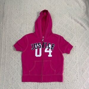 Justice Fuchsia Zip-Up Hoodie